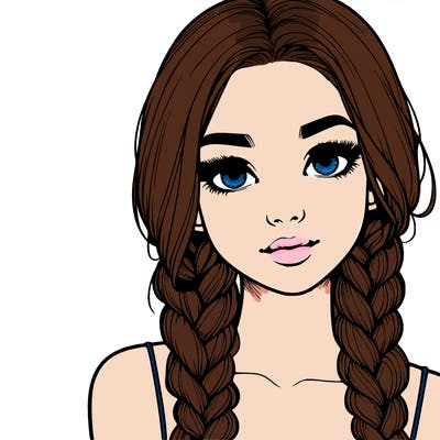 realistic girl with braids