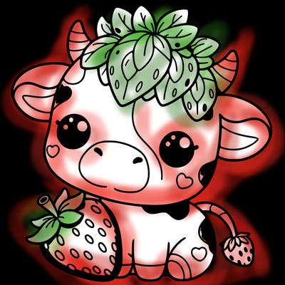cute strawberry cow