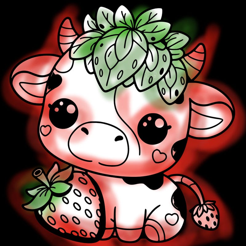 cute strawberry cow