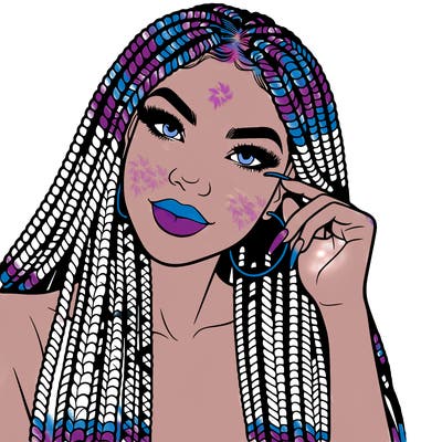 beautiful woman with box braids