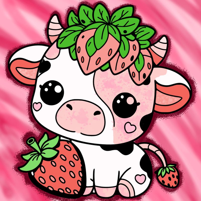 cute strawberry cow