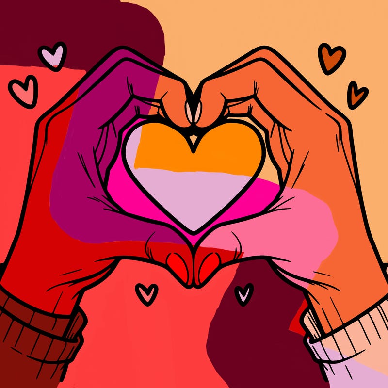 two hands making a heart