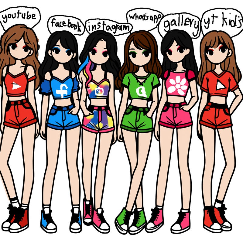 a group of girls wearing crop tops and shorts