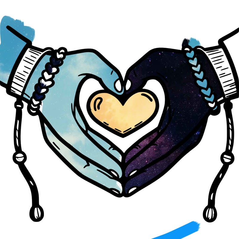 heart hands with friendship bracelets