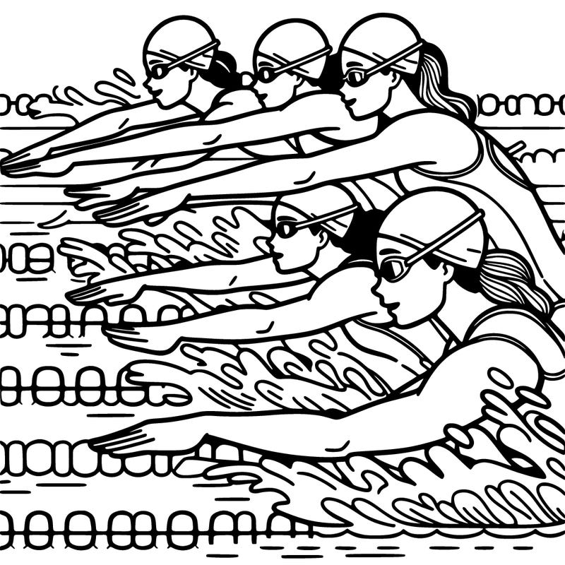olympic female athletes swimming relay