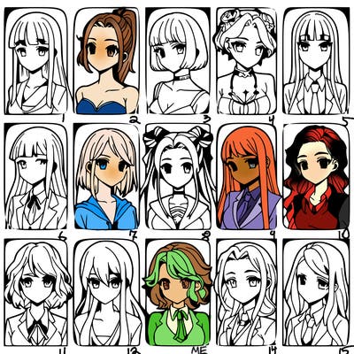 girls that look diffrent anime