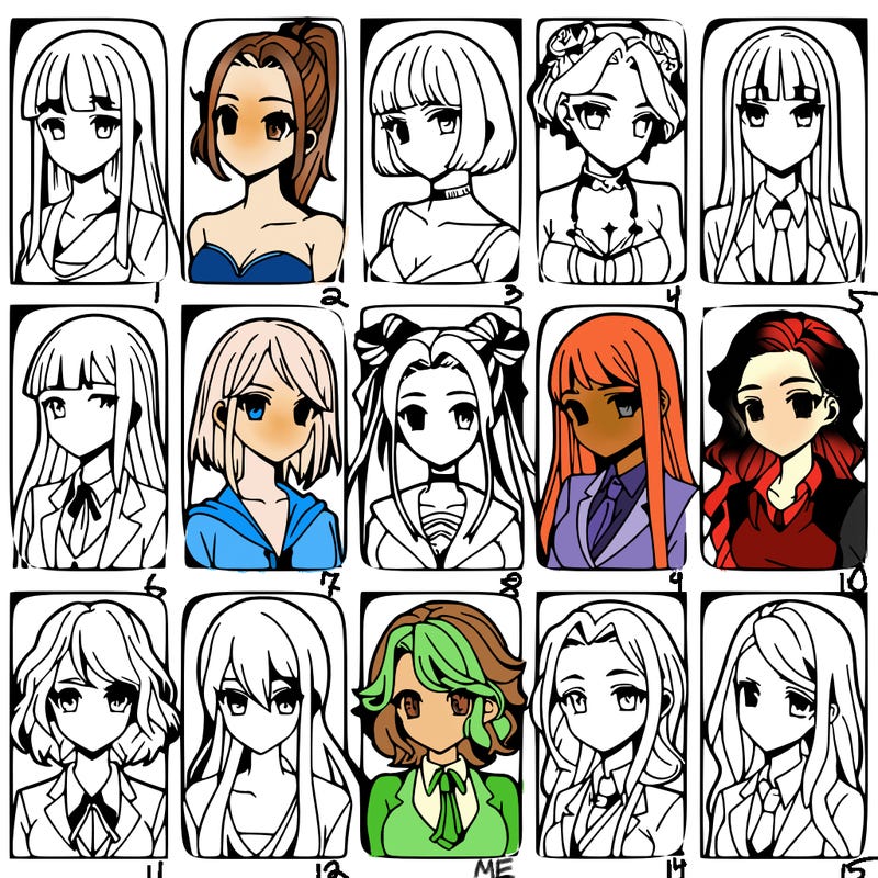 girls that look diffrent anime