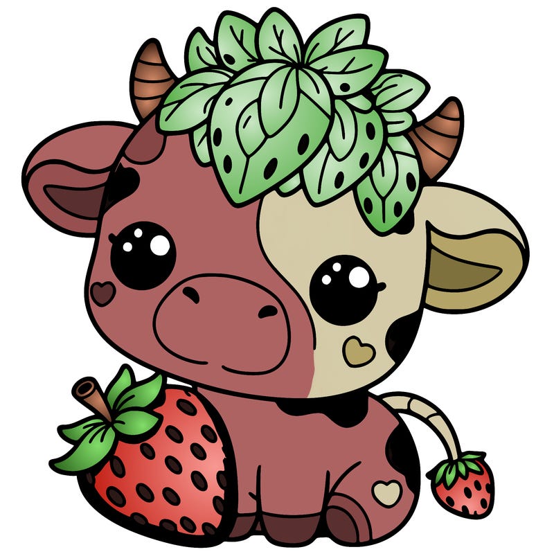 cute strawberry cow
