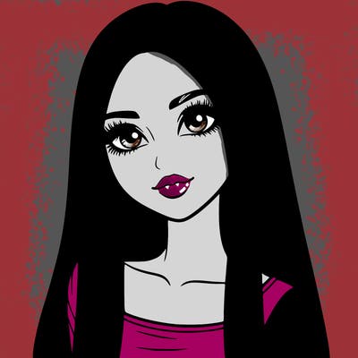 realistic girl with straight and long hair