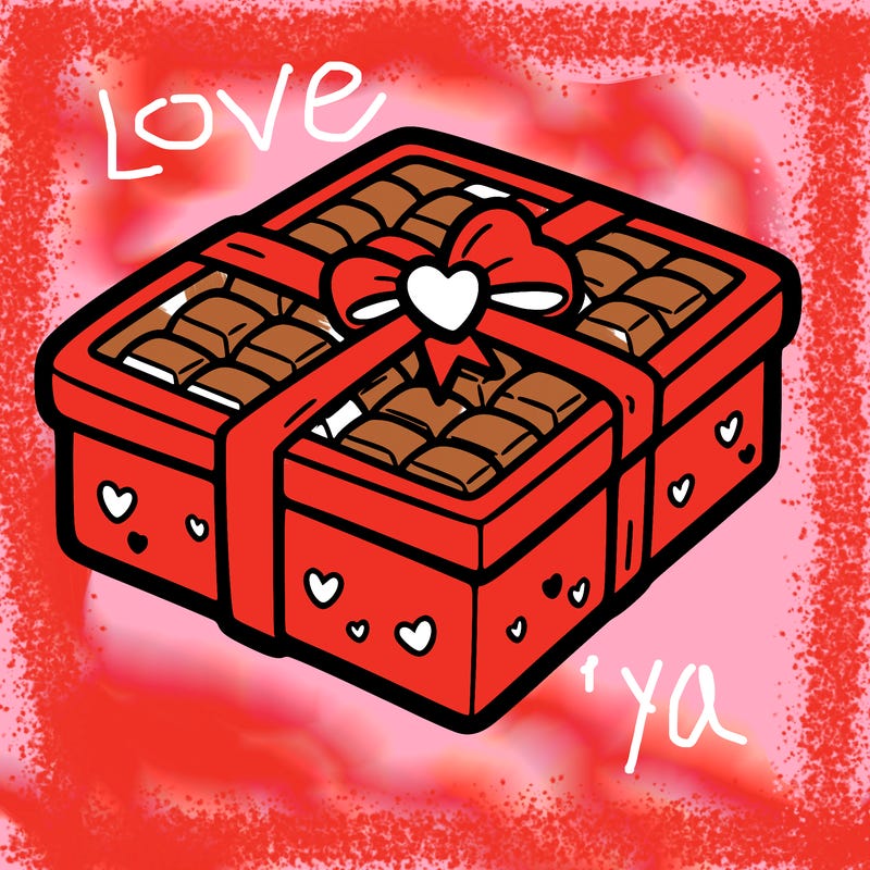 a box of chocolate for valentines day