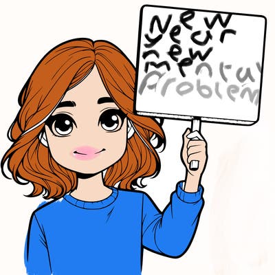 realistic girl holding up a sign