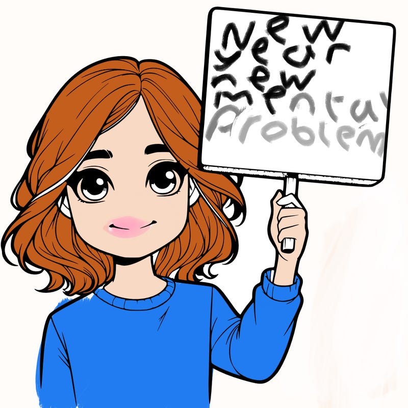 realistic girl holding up a sign