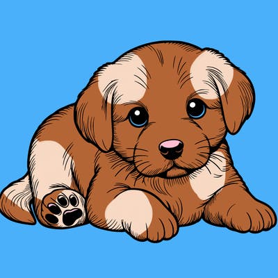 a cute realistic puppy