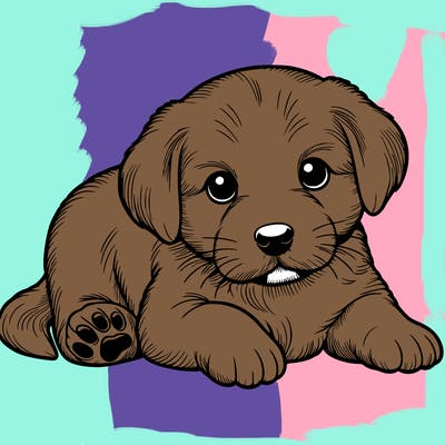 a cute realistic puppy