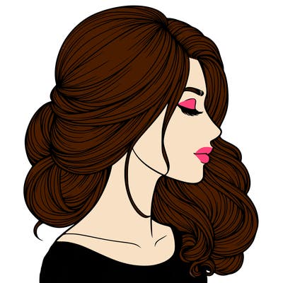 realistic woman's head & hair