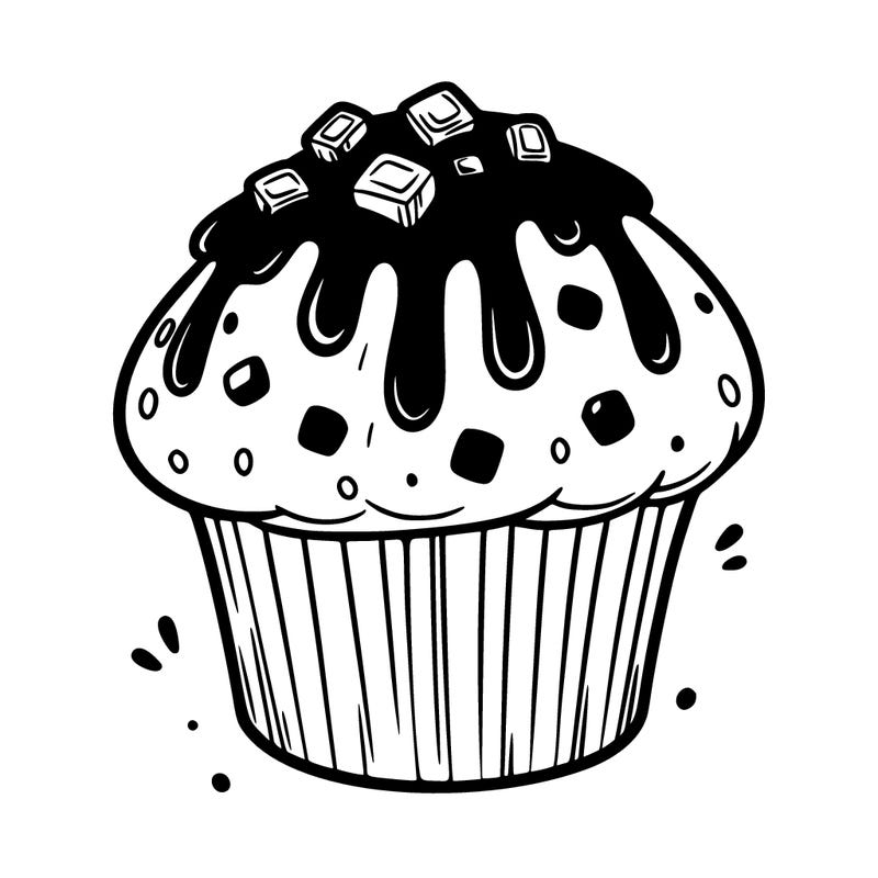 muffin with chocolate dripping