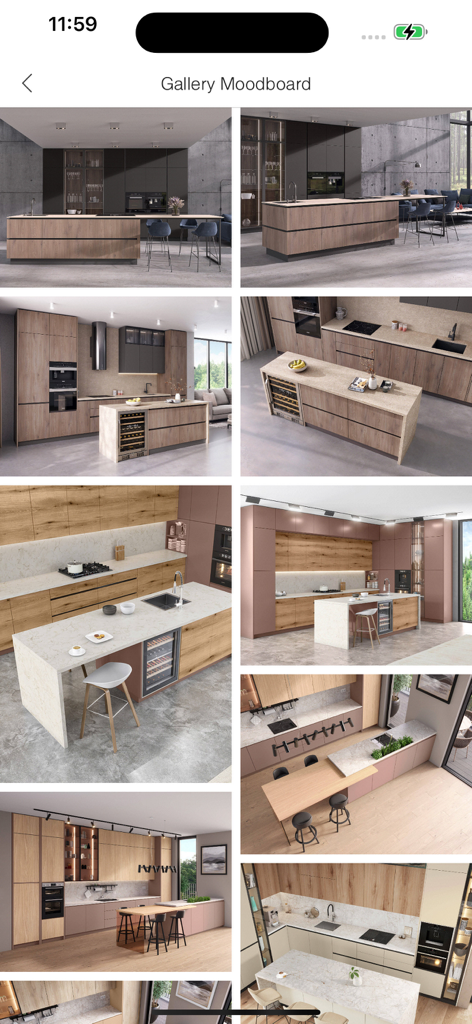 Kronodesign - 木材や石のテクスチャを特徴とする、モダンなキッチンインテリアデザインムードボードのギャラリー。