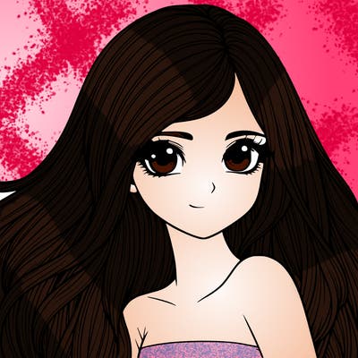 realistic girl pretty long hair