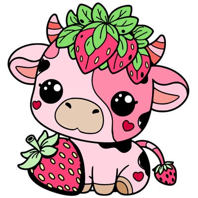 cute strawberry cow