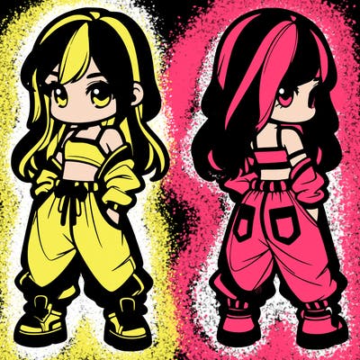 girl in crop top and baggy pants