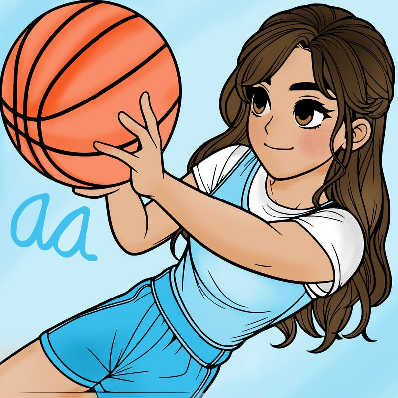 realistic girl playing basketball