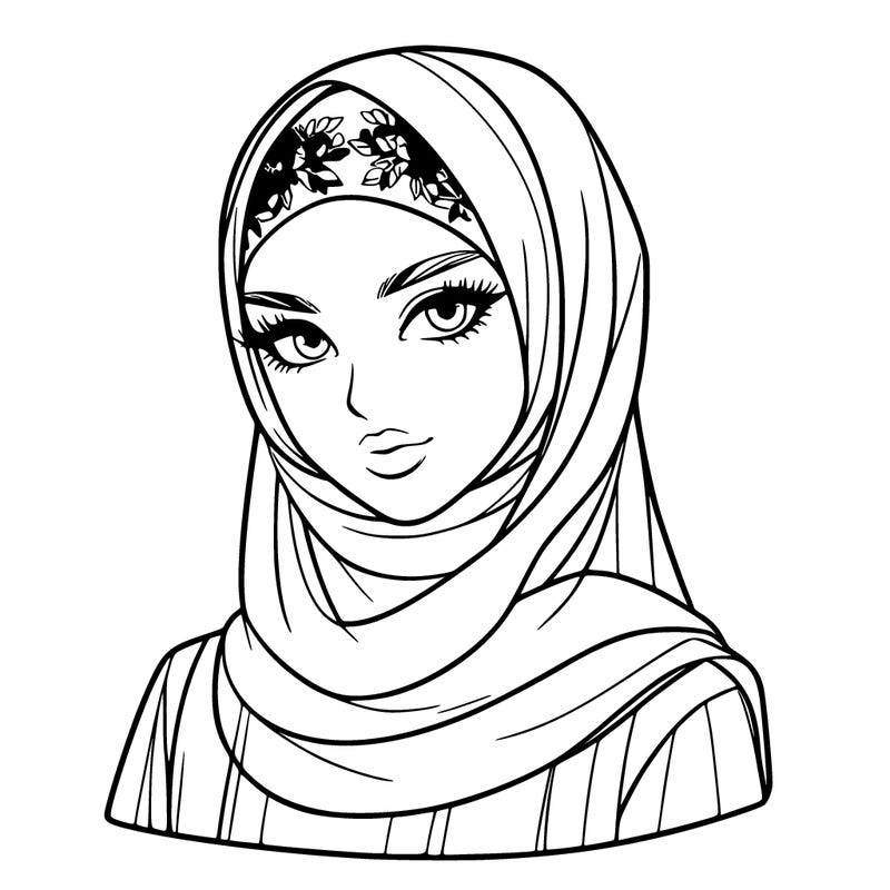 a muslim fashion model who wears a veil realistic