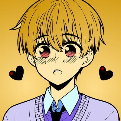 manga boy blushing