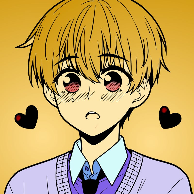 manga boy blushing