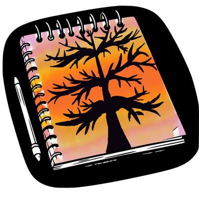 a blank sketch pad