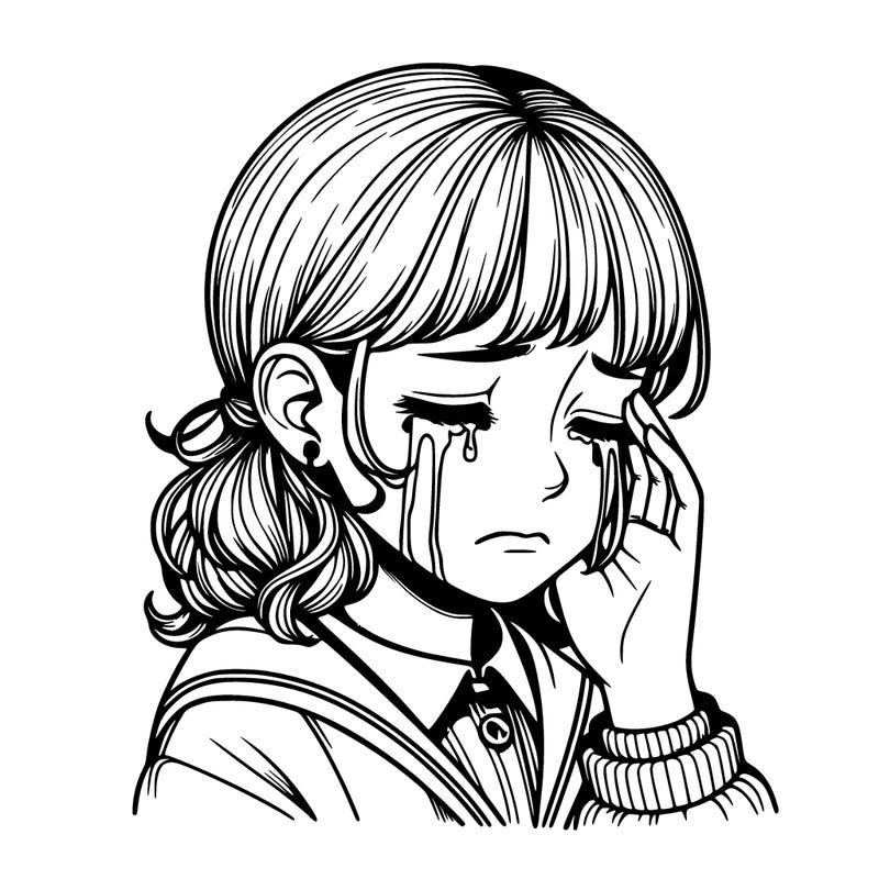 crying realistic girl