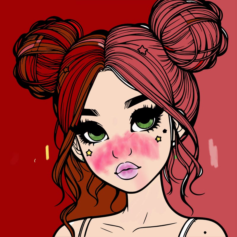 realistic girl with space buns