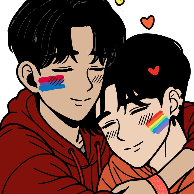 korean teen boys cuddling