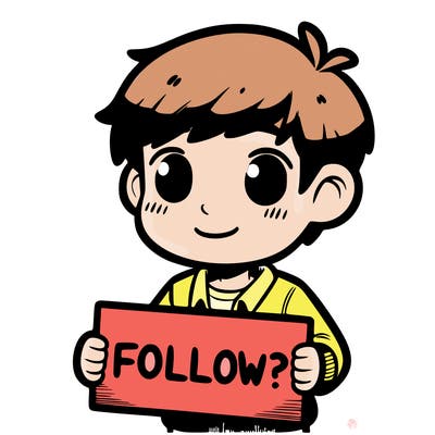 guy holding sign that says "follow?"