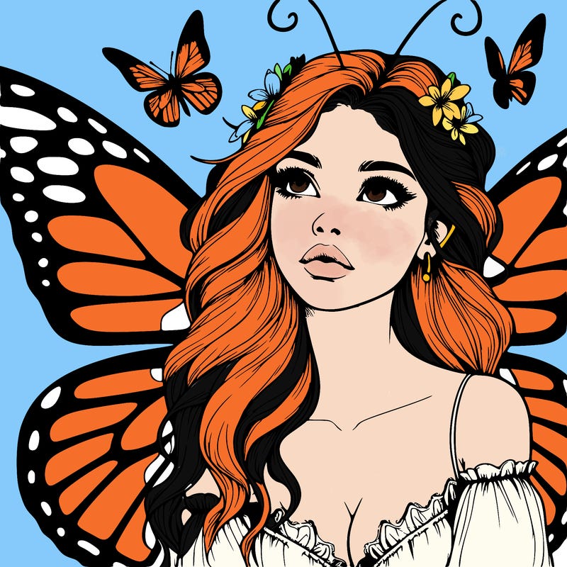 butterfly fairy realistic girl