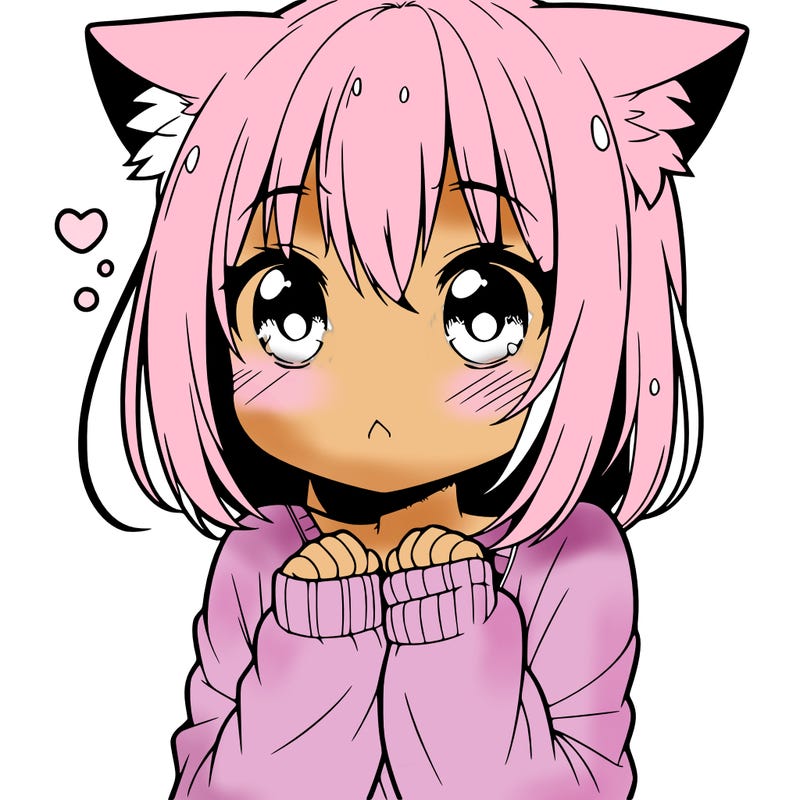 shy anime catgirl
