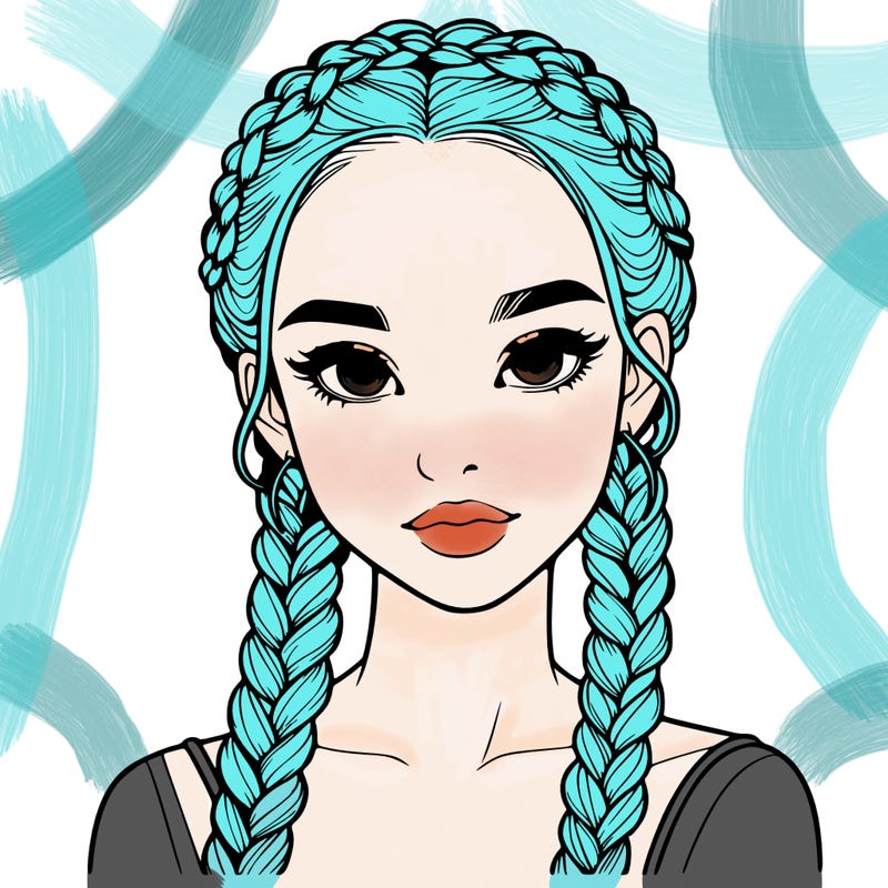 realistic girl with braids