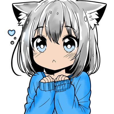 shy anime catgirl