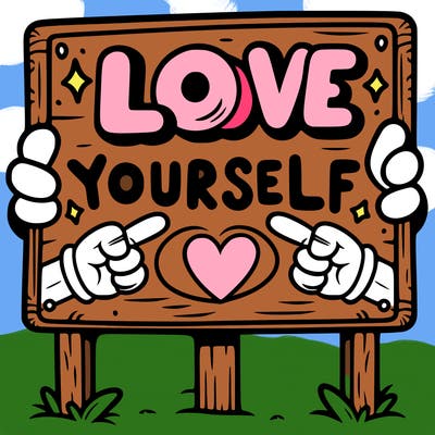 a sign where it is written: love yourself