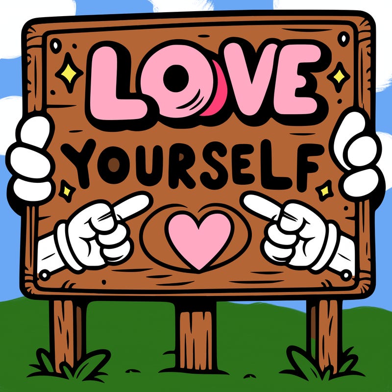 a sign where it is written: love yourself