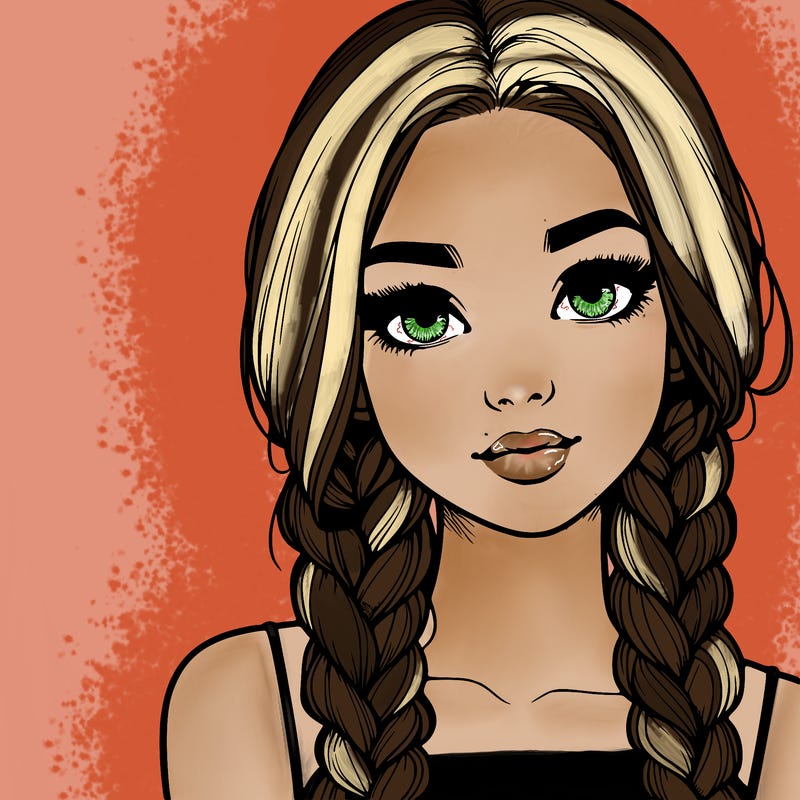 realistic girl with braids