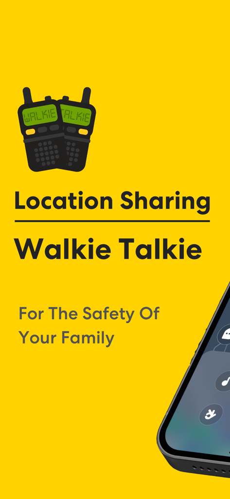 HiPal: Phone tracker & Talkie - HiPal app interface highlighting location sharing and walkie talkie features for family safety.