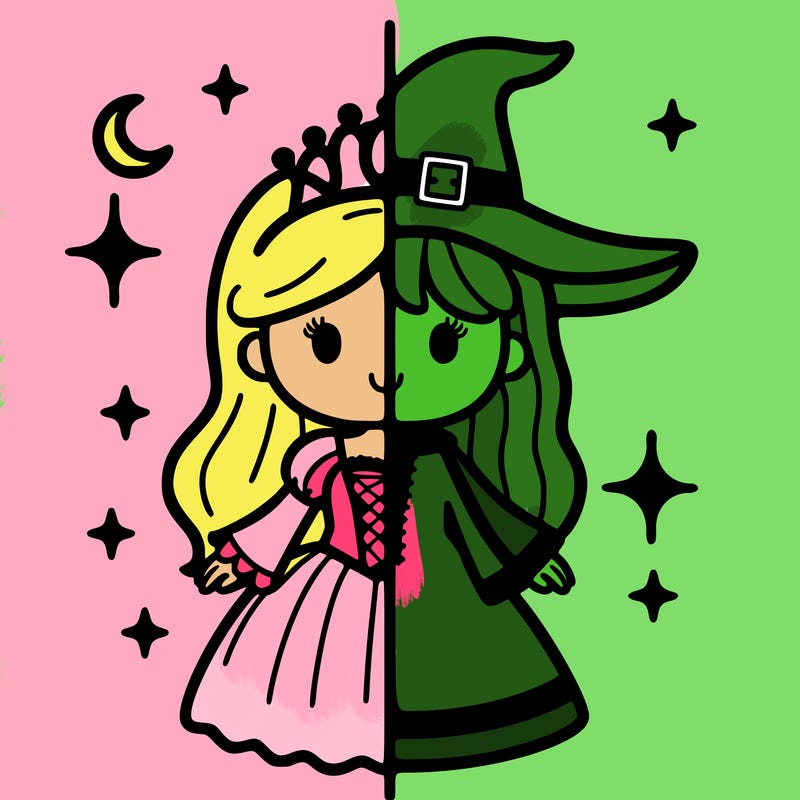 split princess and witch