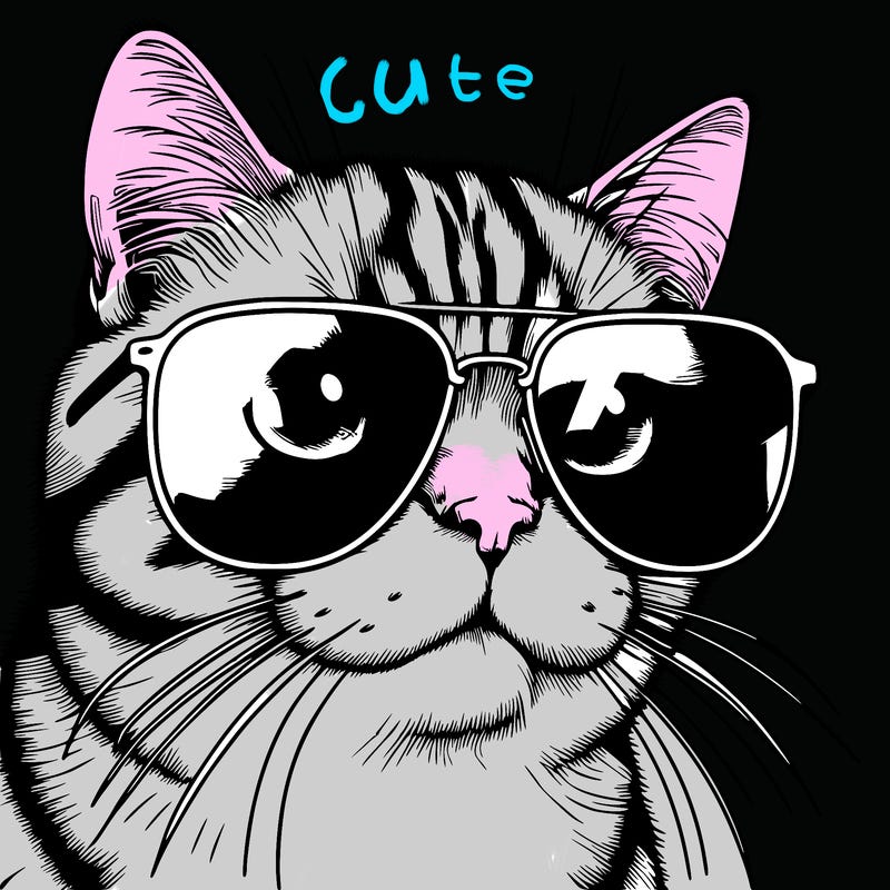 a cat with sun glasses realistic