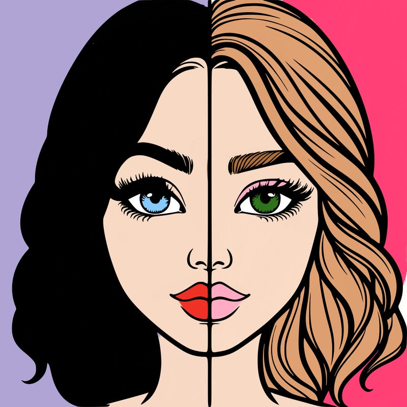 realistic girl split half