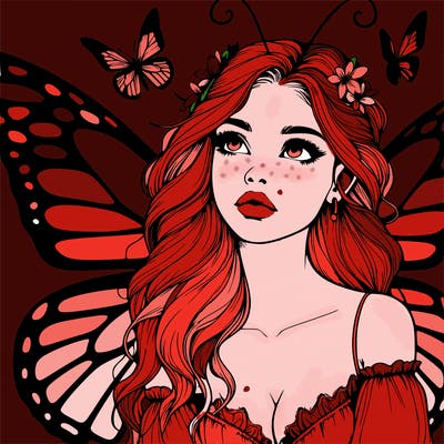 butterfly fairy realistic girl