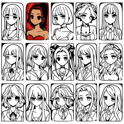 girls that look diffrent anime