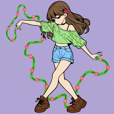 realistic girl danceing