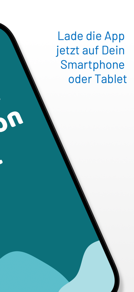 Um chamado para ação em alemão para baixar o aplicativo Meine Region Linz em um smartphone ou tablet.