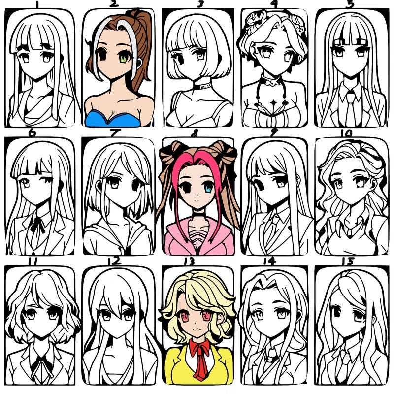 girls that look diffrent anime