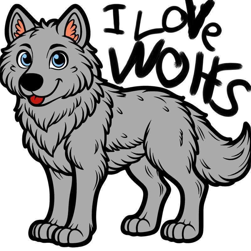 wolf, white background